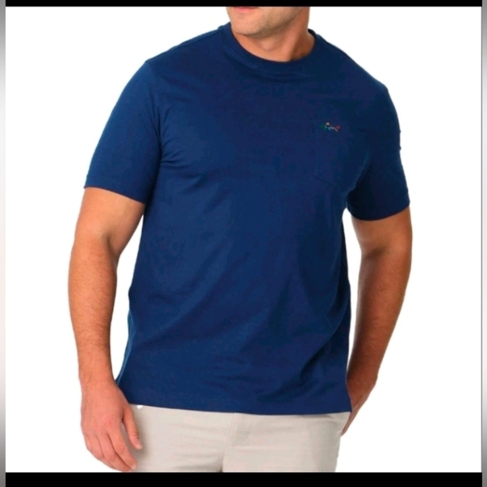 Greg Norman Men's Soft 100% Cotton Short Sleeve Pocket T-Shirt Estate Blue